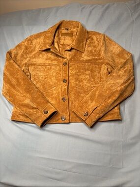 Blank NYC Faux Suede Camel Brown Button Jacket Size XL